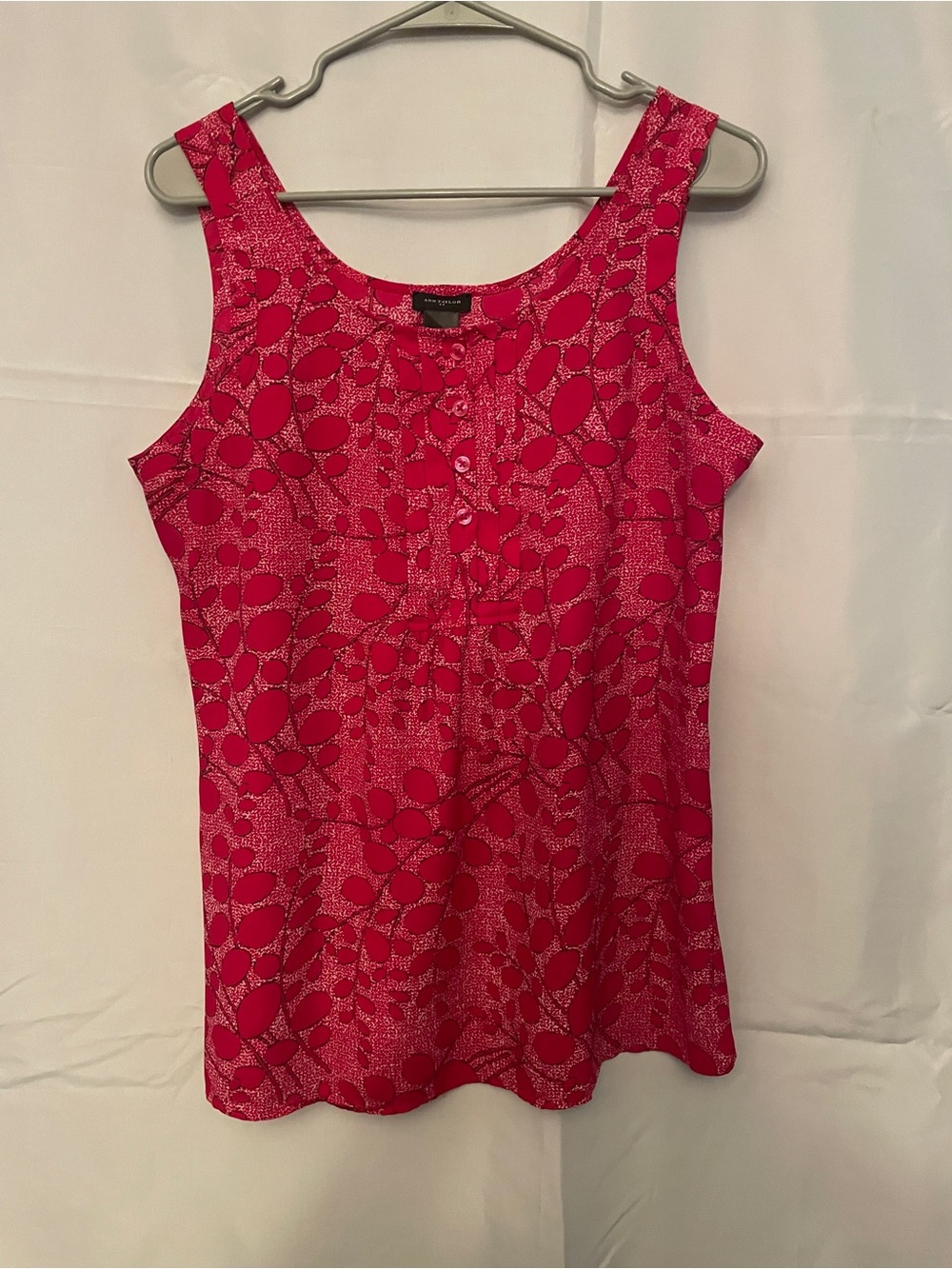 Express Red Floral Print Sleeveless Tank Top Women Beach Coastal Summer